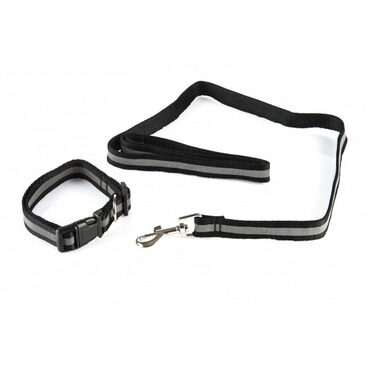 Arabian Canine Pet Reflective Collar & Lead Set Black