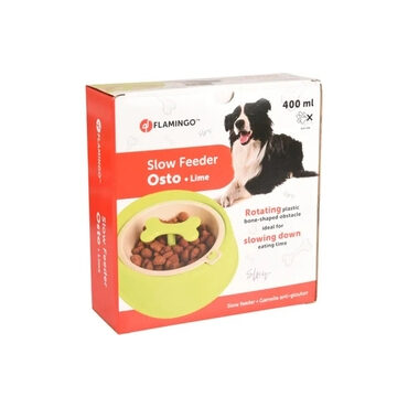 Feeding Bowl Slow Feeder Osto Round Lime Green 400ml
